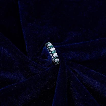 6ct Oval Synthetic Moissanite Full Eternity Stackable Band In 925 Sterling Silver