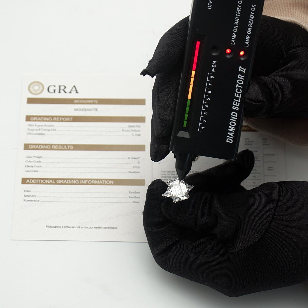 10ct Octagon Synthetic Moissanite Three Stones Ring In 925 Sterling Silver