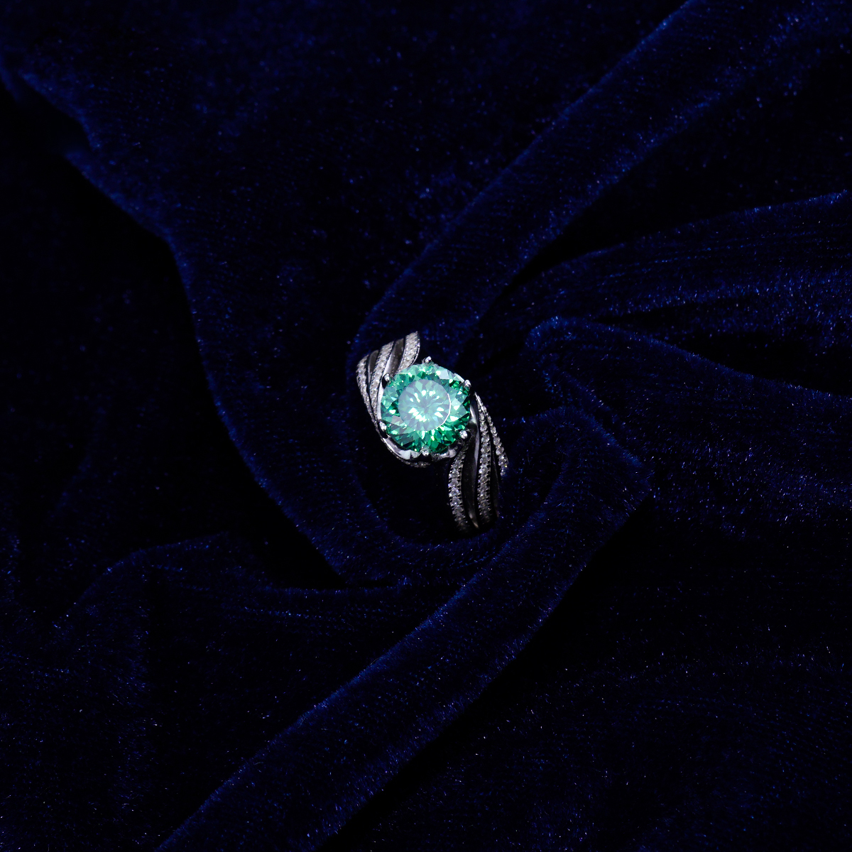 3ct Hundreds Faces Cut Synthetic Moissanite Layered Band Ring In 925 Sterling Silver