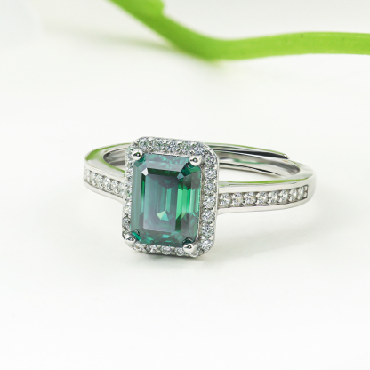 2ct Step Cut Synthetic Moissanite Elegant Ring S925