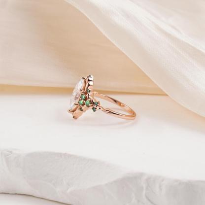 Delzzad 2.2ct Royal Marquise Promise Ring Synthetic Moissanite Ring Jewelry S925 Dainty Floral Ring for Mom Lady Engagement Ring for Women Perfect Birthday Engagement Wedding Anniversary Christmas Gift