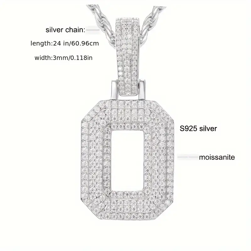 MOISSANITE SOLID ALPHBET LETTERS NAME CHARM PENDANT SMALL SIZE WHITE GOLD