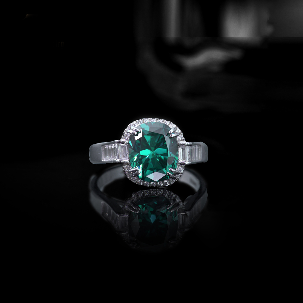 5ct Elongated Cushion Synthetic Moissanite Luxury Ring In 925 Sterling Silver