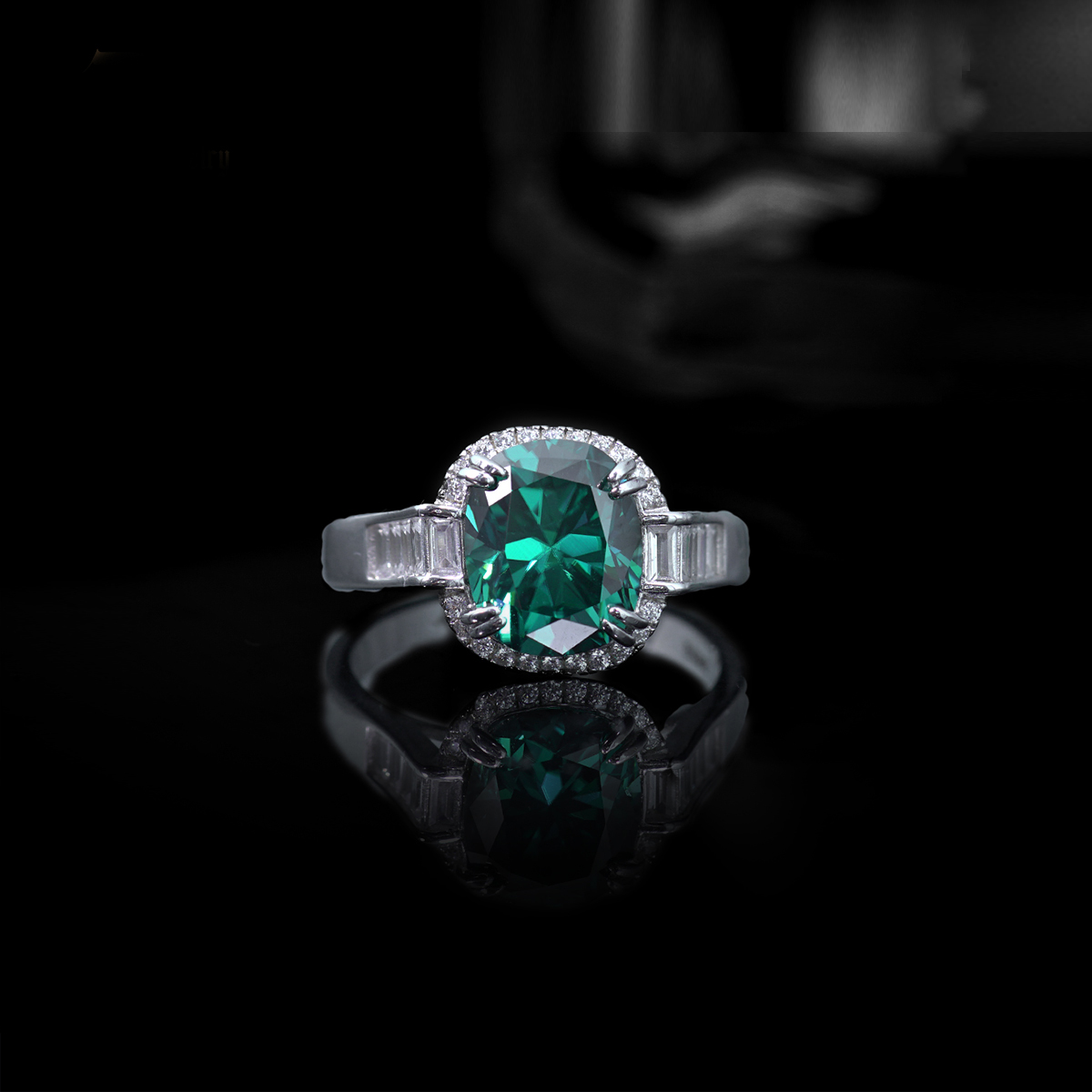 5ct Elongated Cushion Synthetic Moissanite Luxury Ring In 925 Sterling Silver