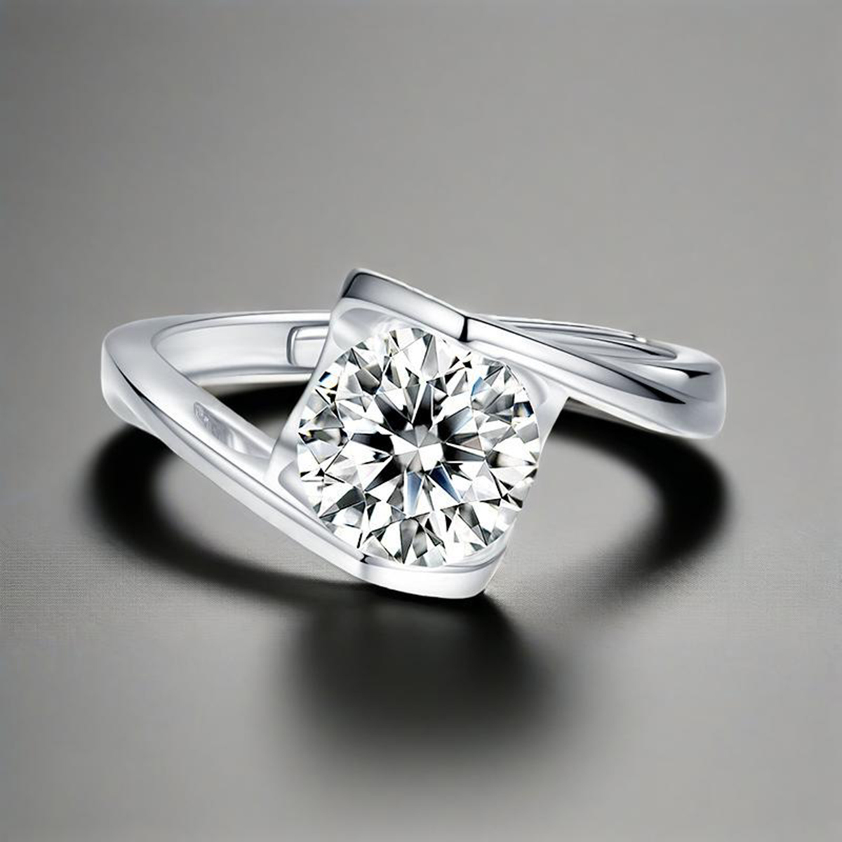 0.5-1ct Round Synthetic Moissanite Ring S925