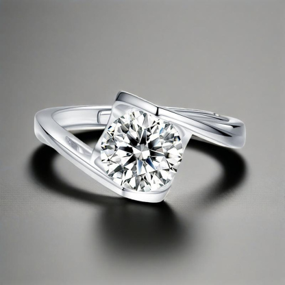 0.5-1ct Round Synthetic Moissanite Ring S925