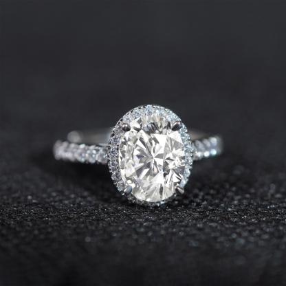 3ct Oval Synthetic Moissanite Ring S925