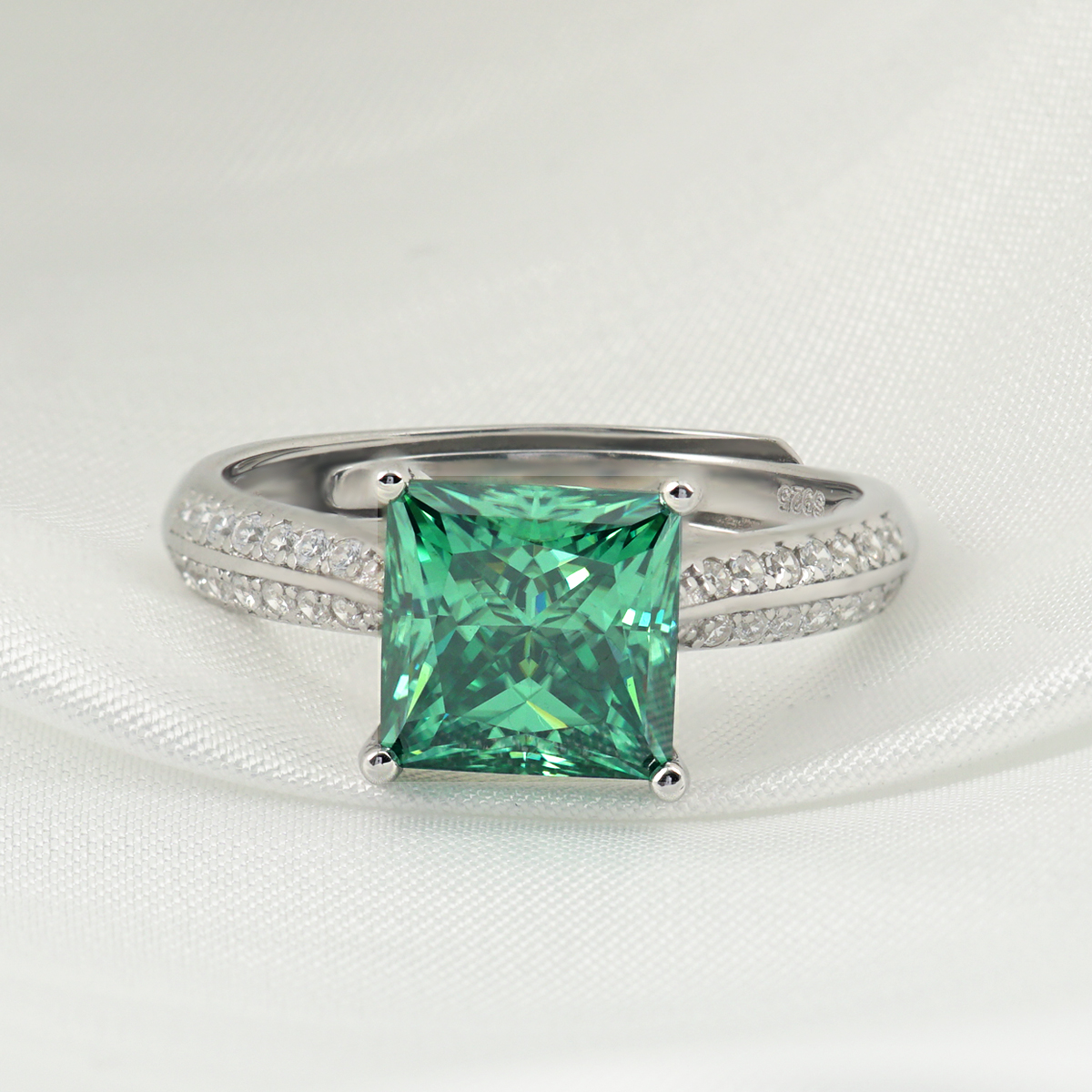 2ct S925 Princess Synthetic Moissanite Solitaire Ring