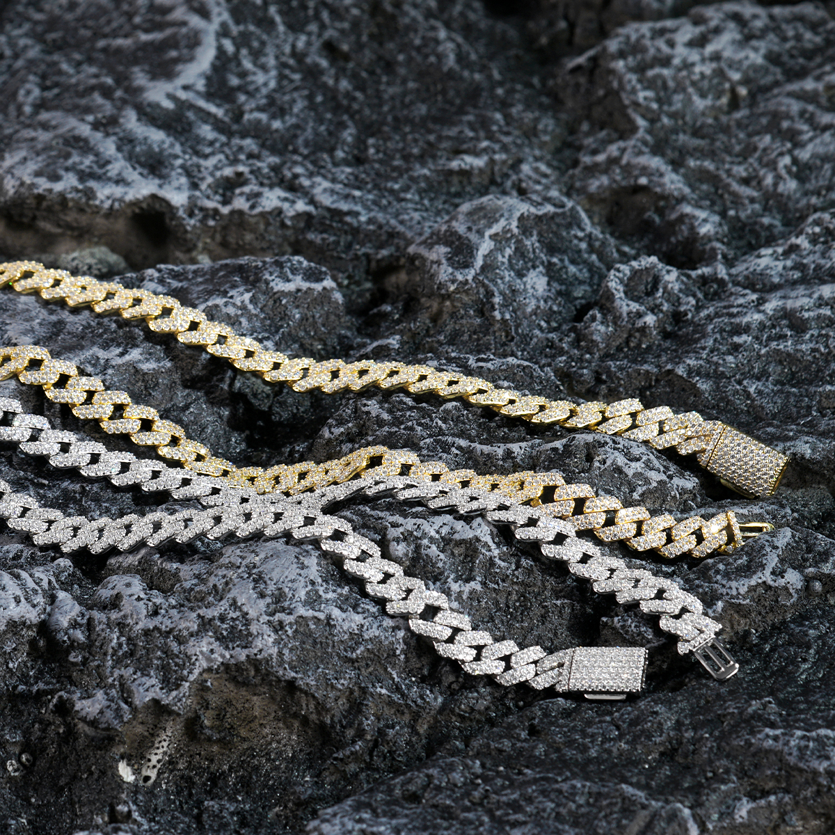 03style 8.5MM S925 VVS Synthetic Moissanite Hip Hop Iced Out Cuban Link Necklace Chain