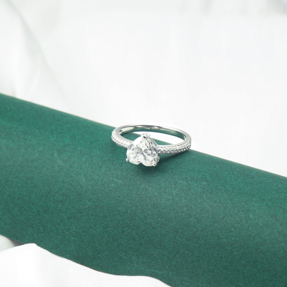 Heart Ring D Color VVS Synthetic Moissanite S925 Bling Ring Lady Women Perfect for Any Occasion & Everyday Wear Birthday Anniversary Engagement Wedding Gifts