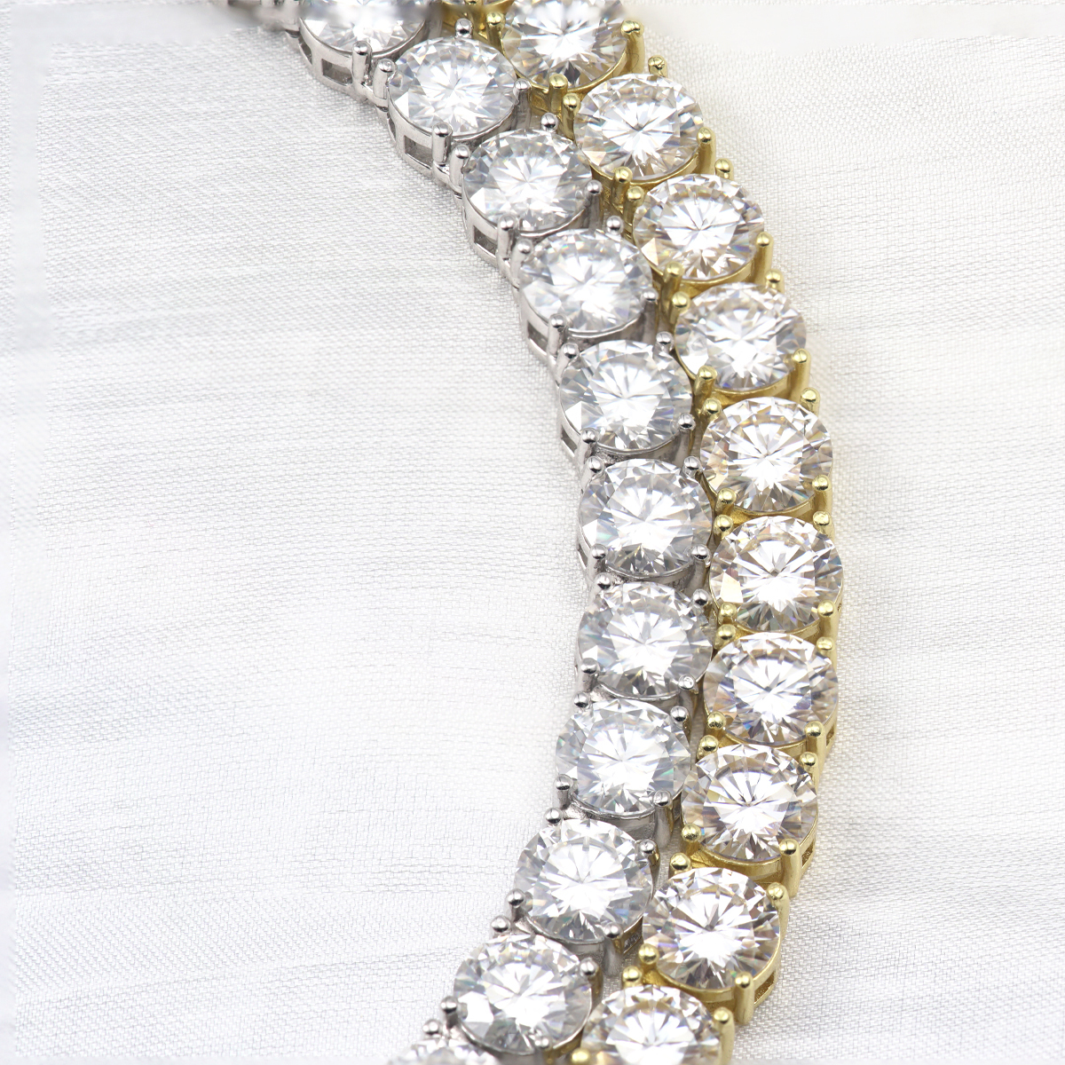 S925 Silver Hip Hop Synthetic Moissanite Tennis Chain