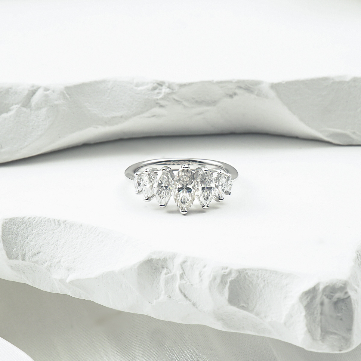 2.8ct Marquise Synthetic Moissanite Horse Eye Ring S925