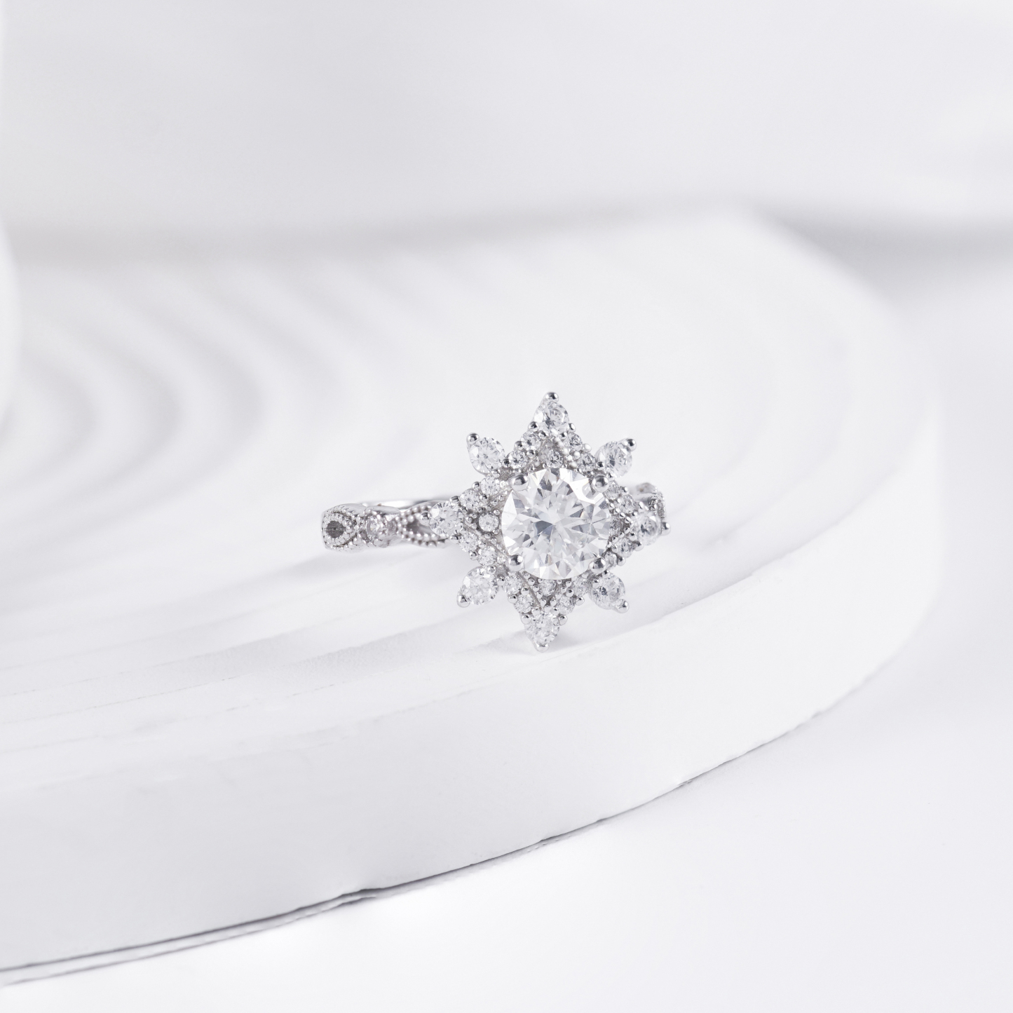 1ct Round Synthetic Moissanite Ring S925