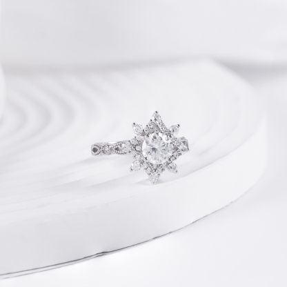 1ct Round Synthetic Moissanite Ring S925