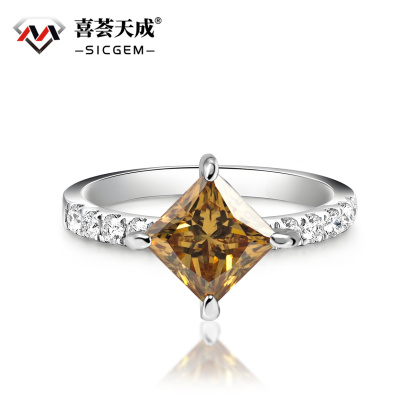 2ct Princess Synthetic Moissanite Compass Ring In 925 Sterling Silver