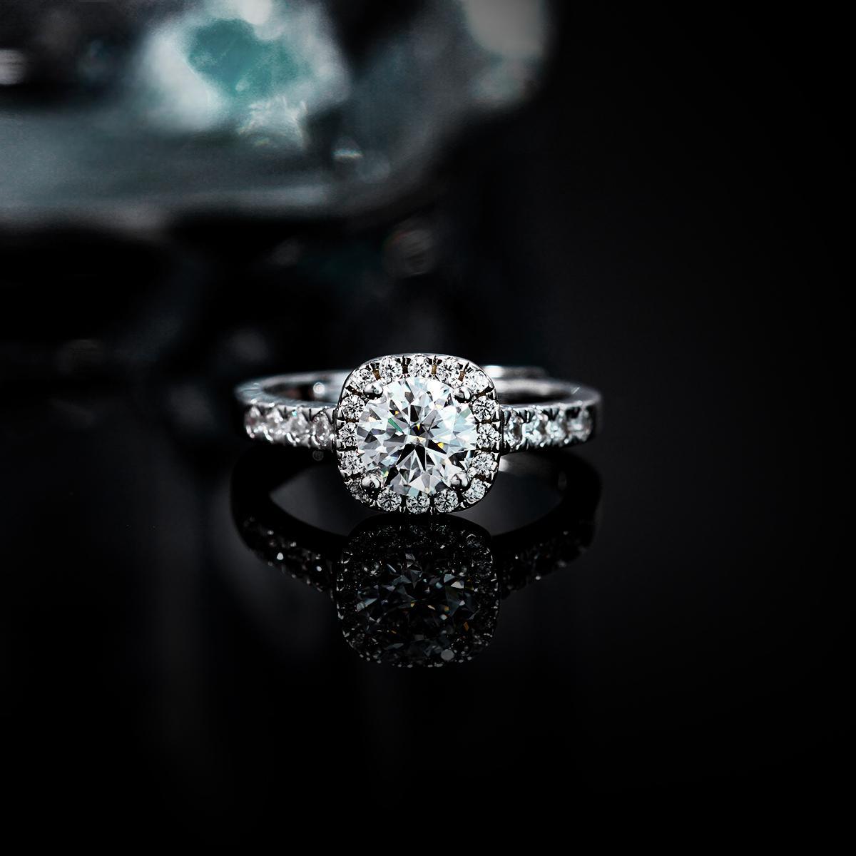 0.5ct Round Synthetic Moissanite Ring S925