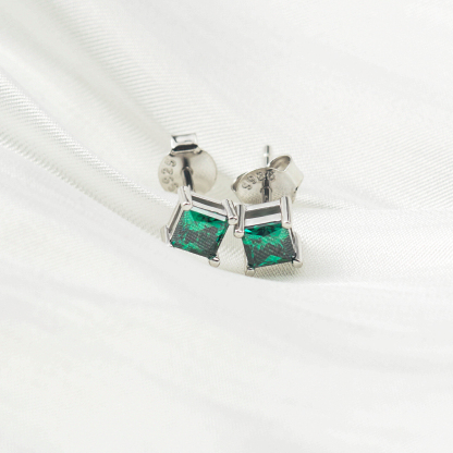 0.4ct Princess Synthetic Moissanite Classic Stud Earrings S925