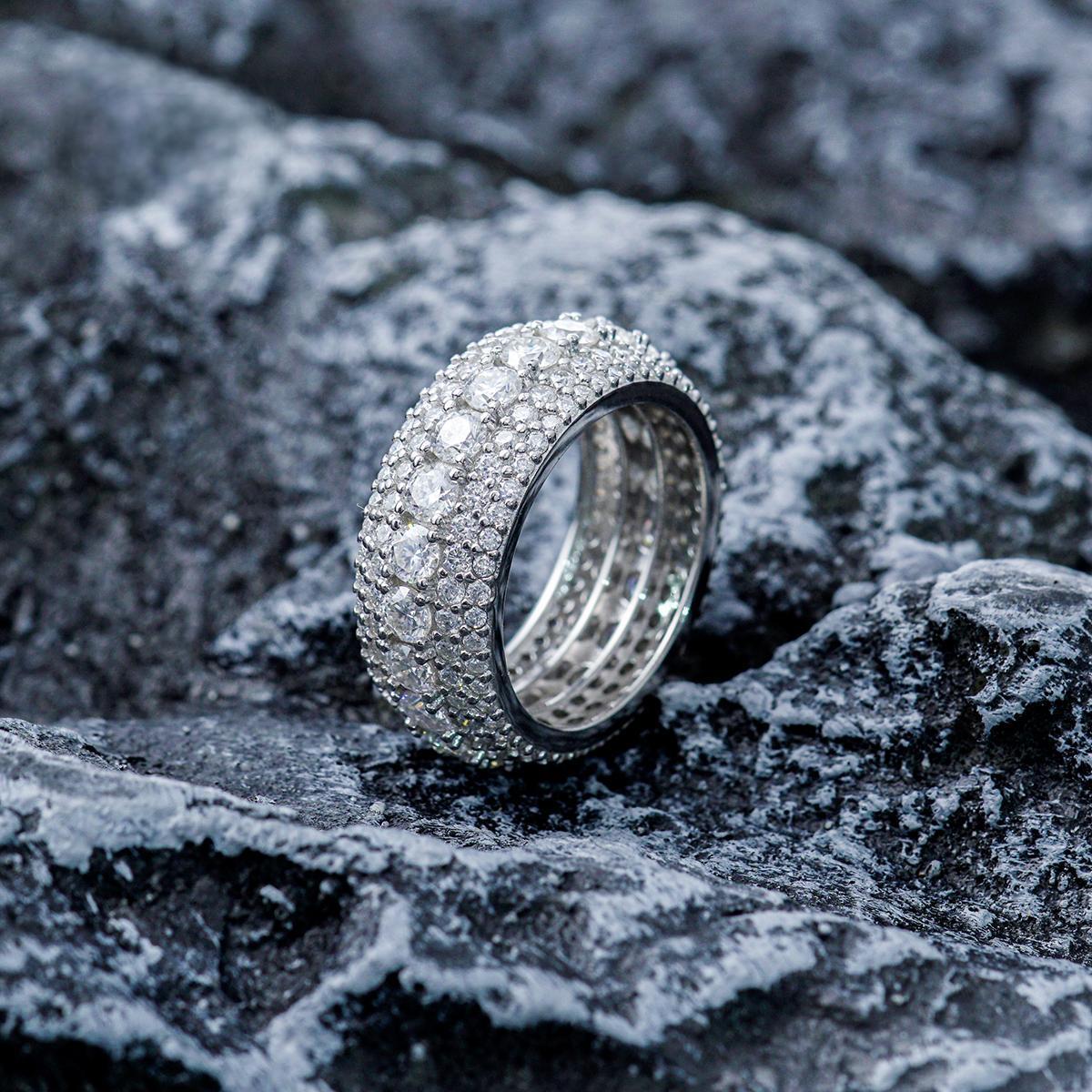 CZ Moissanite Diamond Ring White Gold