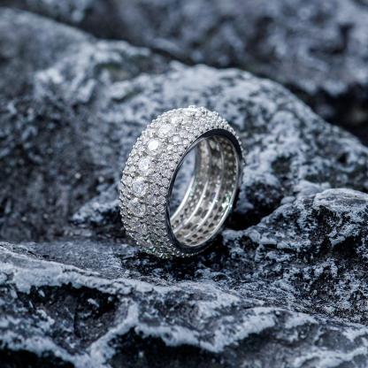 CZ Moissanite Diamond Ring White Gold