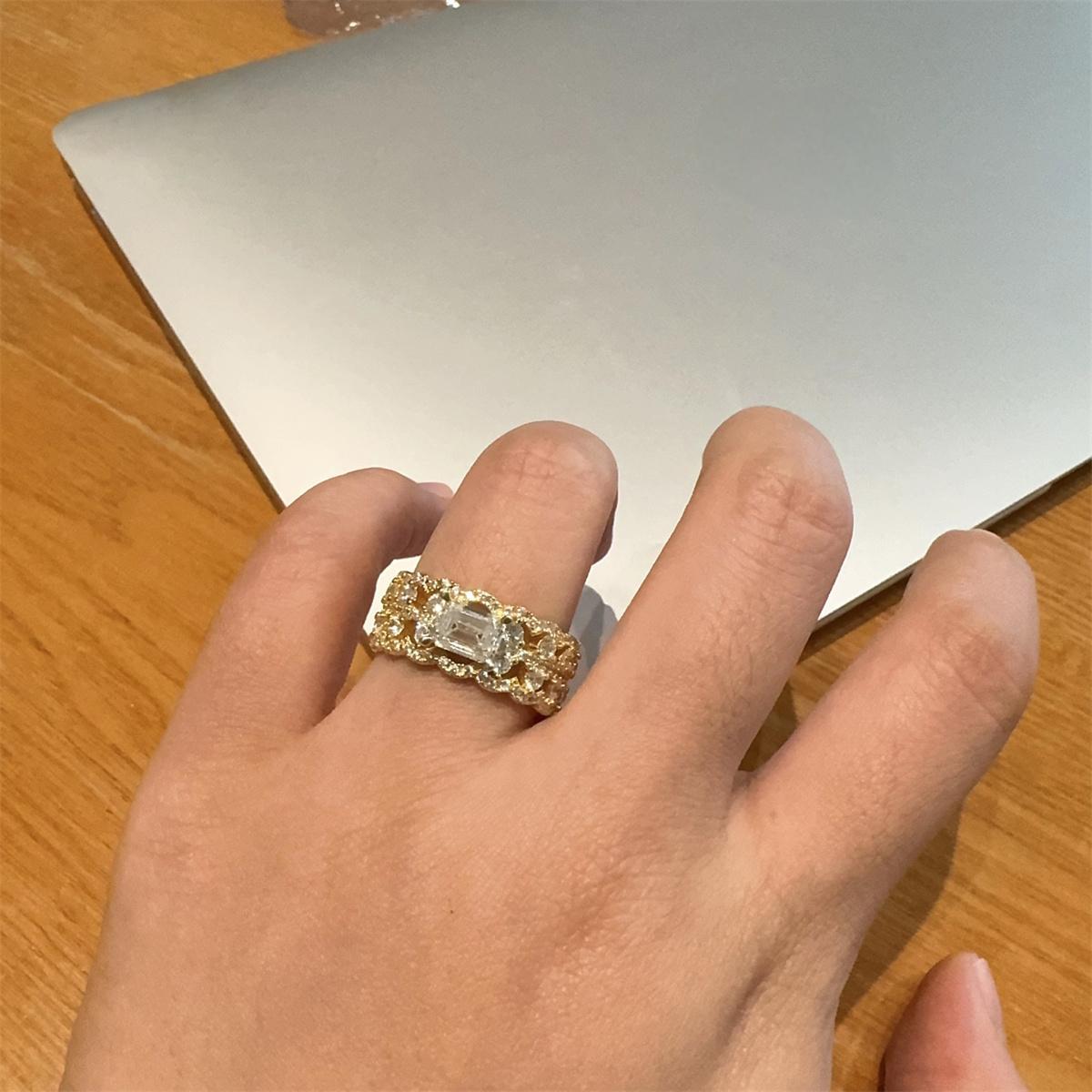 1ct Octagon Synthetic Moissanite Luxury Ring In 925 Sterling Silver