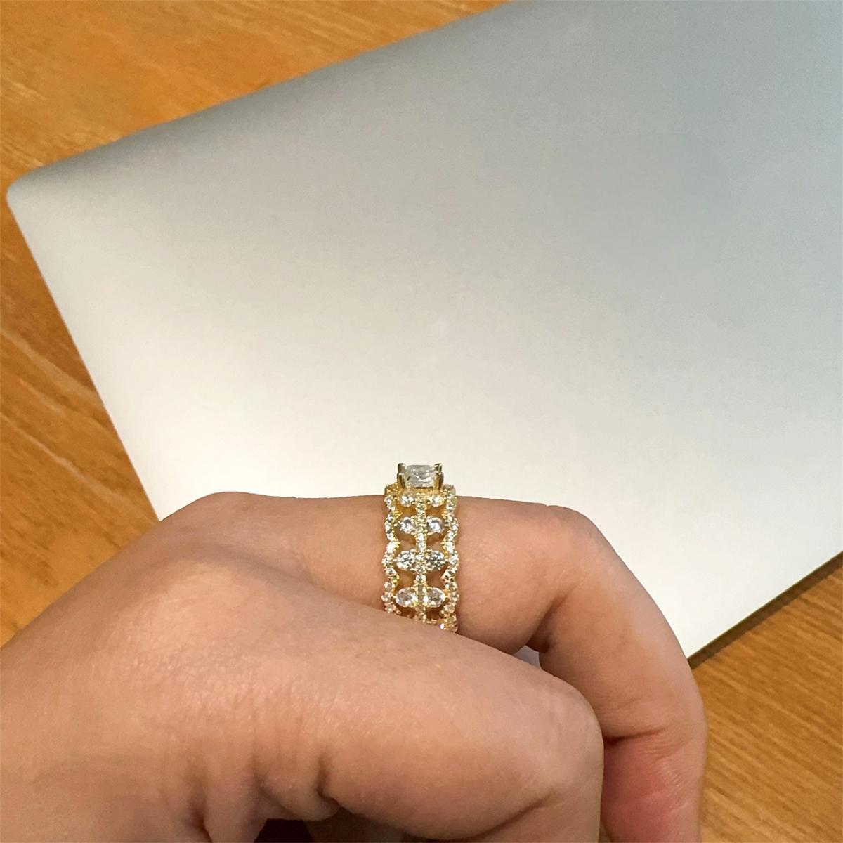 1ct Octagon Synthetic Moissanite Luxury Ring In 925 Sterling Silver