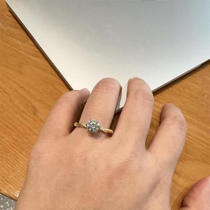 1ct Round Synthetic Moissanite Rope Ring In 925 Sterling Silver Mother's Day Gifts for Men Women