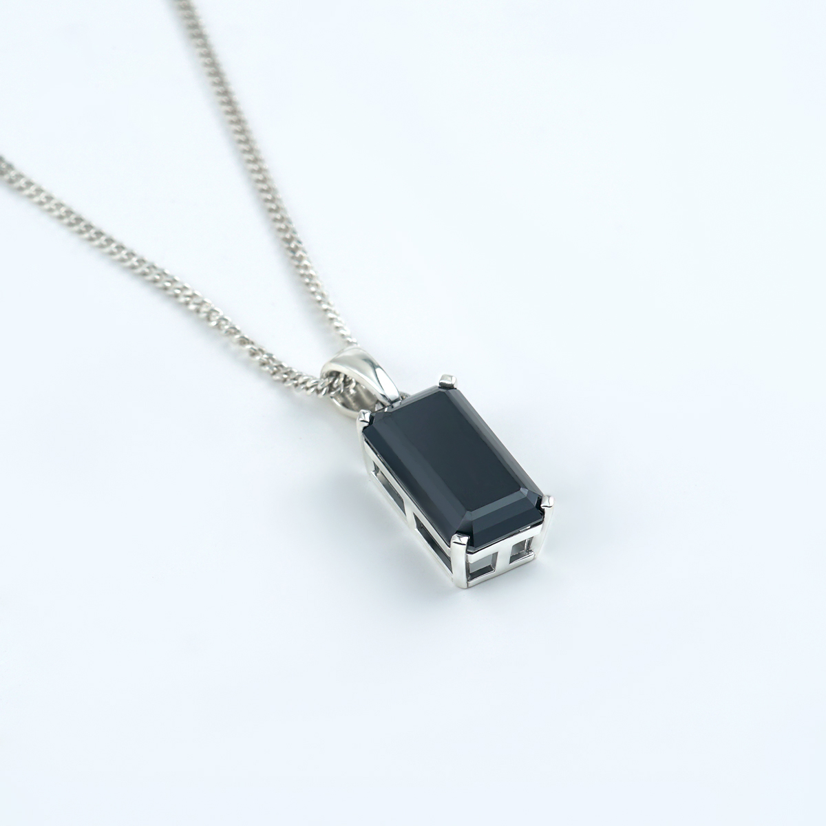 S925 15ct Black Synthetic Moissanite Pendant Necklace Perfect St Mother's Day Gift for Him