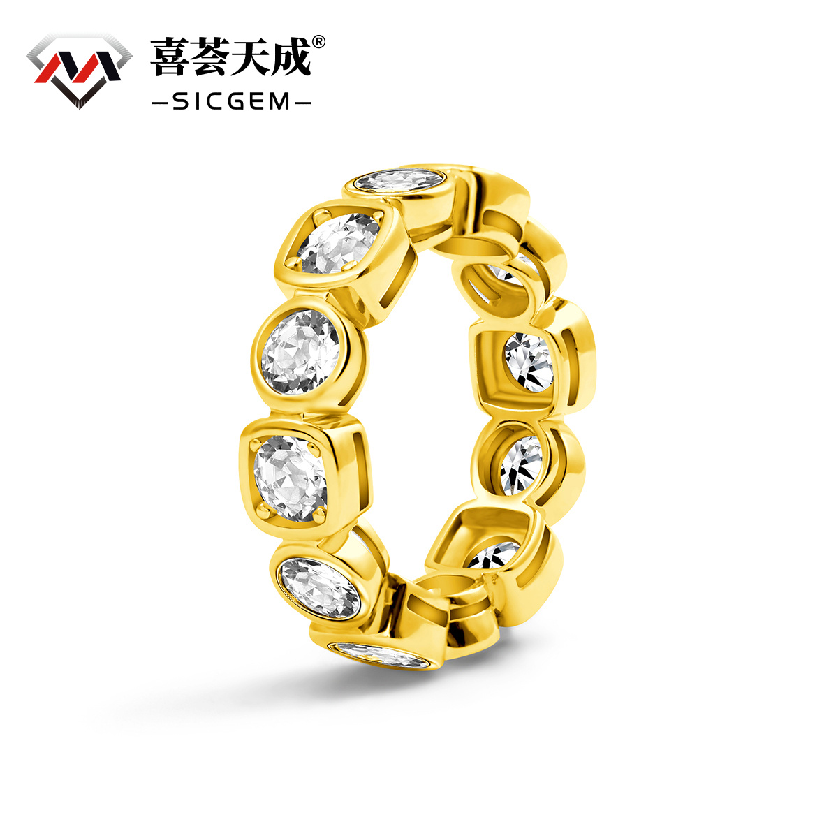 S925 6ct Round D Color VVS Synthetic Moissanite Luxury Hip Hop Ring For Men Women