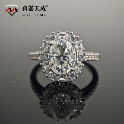 2ct Oval Synthetic Moissanite Vintage Ring In 925 Sterling Silver