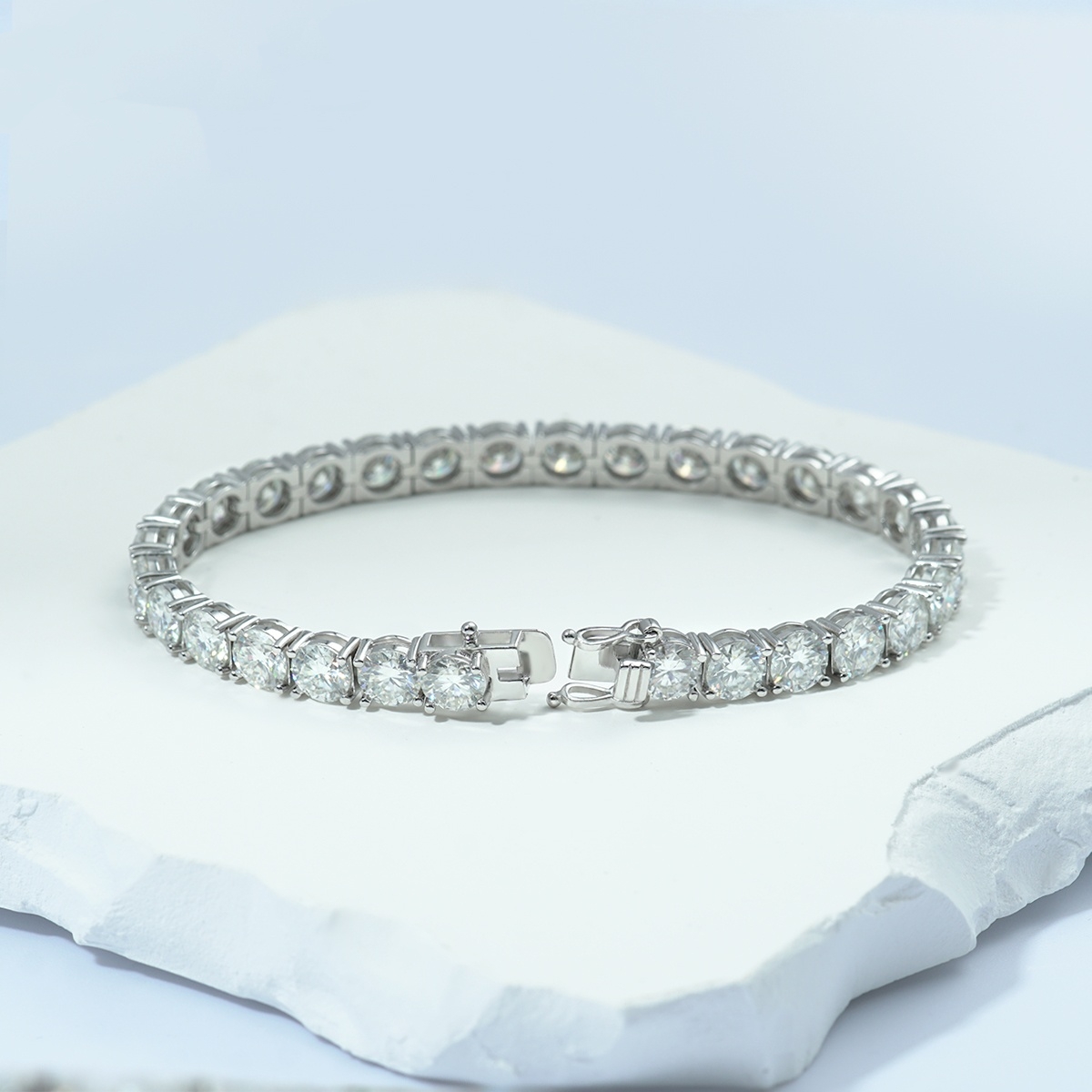 3MM-6.5MM Synthetic Moissanite Tennis Bracelet S925