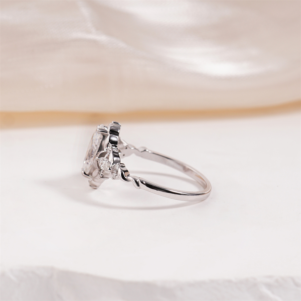 Vintage Marquise Cut Engagement Ring Synthetic Moissanite S925 Ring