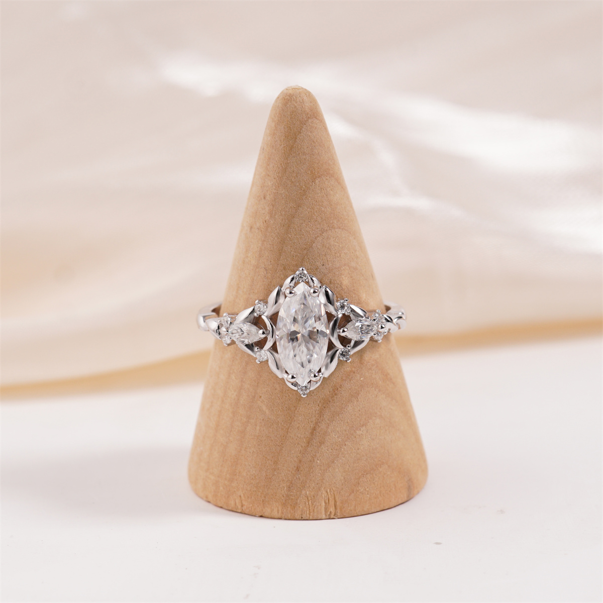 Vintage Marquise Cut Engagement Ring Synthetic Moissanite S925 Ring