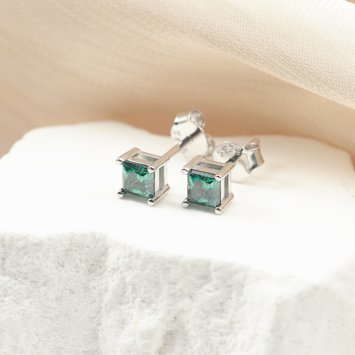 0.4ct Princess Synthetic Moissanite Classic Stud Earrings S925