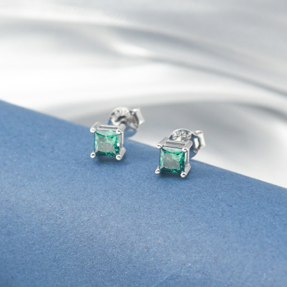 0.4ct Princess Synthetic Moissanite Classic Stud Earrings S925