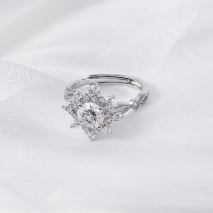1ct Round Synthetic Moissanite Ring S925