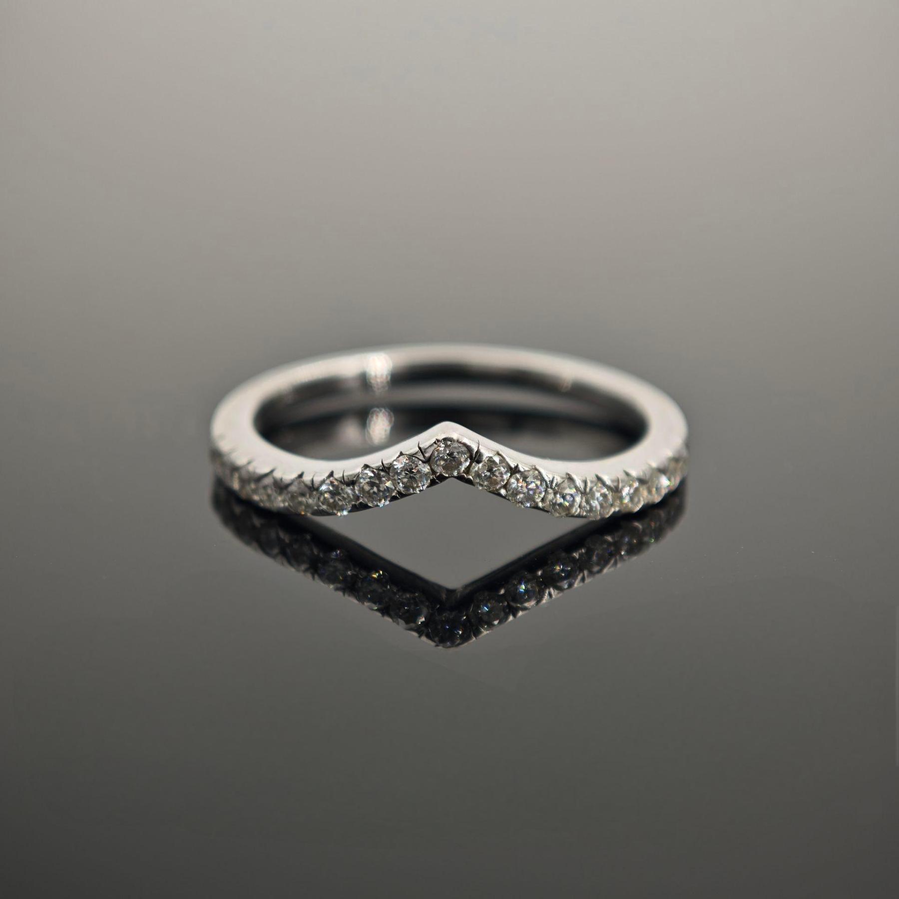 0.25ct S925 Round Synthetic Moissanite V Band