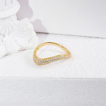 Delzzad Stacking Bling Pear Wave Ring Synthetic Moissanite S925 Eternity Stacking Set Engagement Wedding Ring Band Set Jewelry