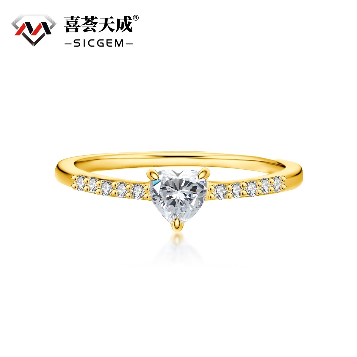 Halo Heart Cut Ring Set Heart Pair Stacking Ring Band D Color VVS Synthetic Moissanite Ring Jewelry Copper Band Wedding Band Engagement Ring Set Promise Ring Women's Ring for Engagement, Wedding Anniversary & Valentine's Day Gifts