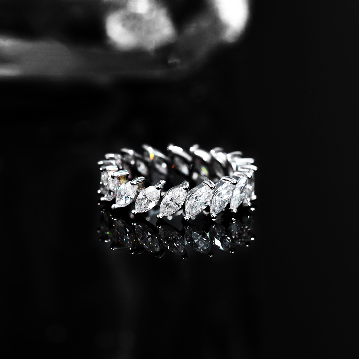S925 4.8ct Marquise Synthetic Moissanite Eternity Band