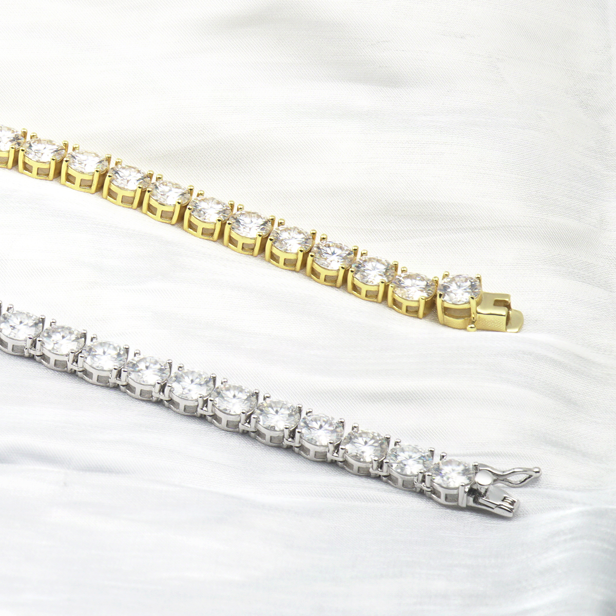 S925 Silver Hip Hop Synthetic Moissanite Tennis Chain