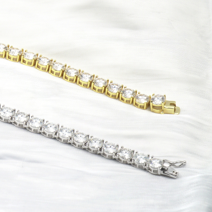 S925 Silver Hip Hop Synthetic Moissanite Tennis Chain