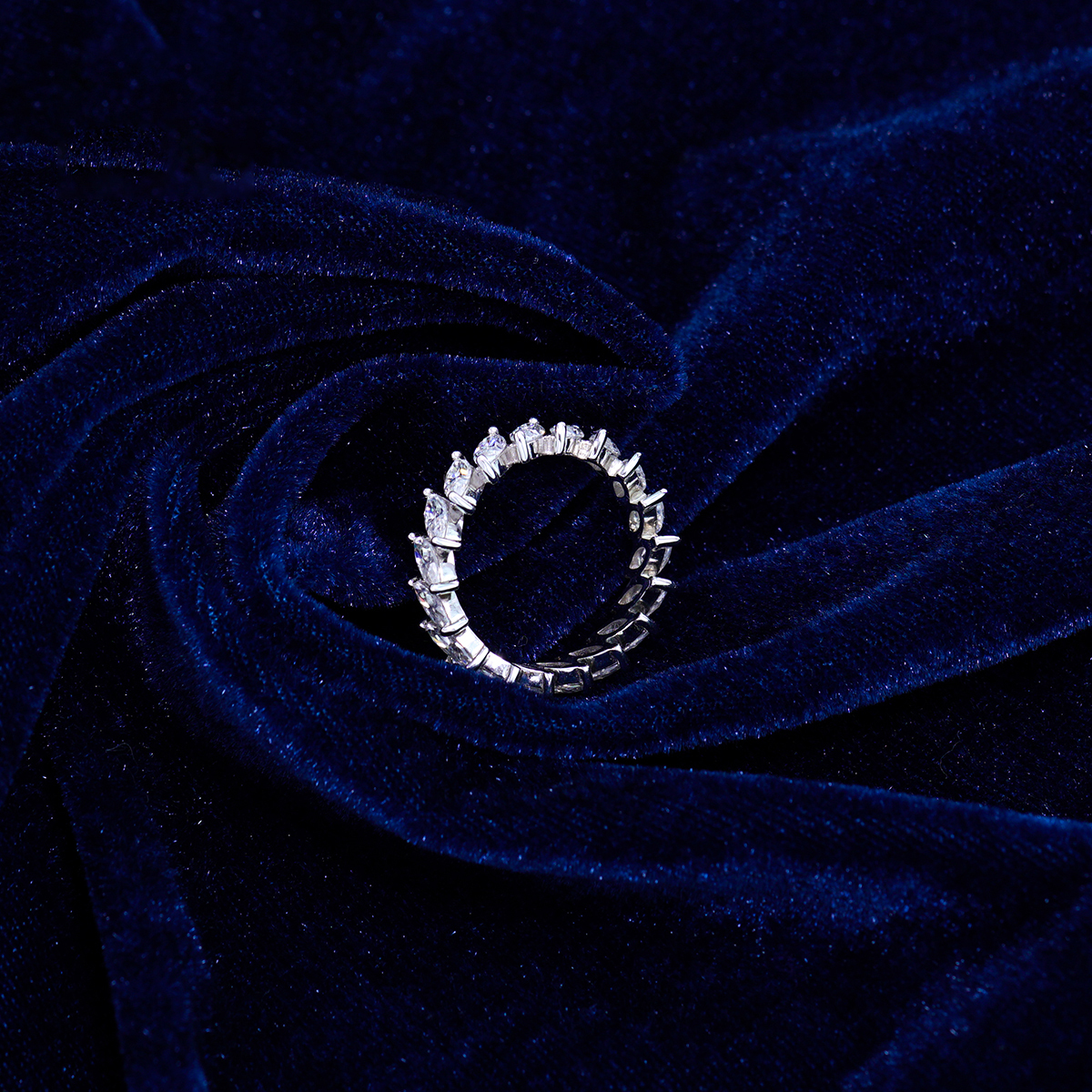 S925 4.8ct Marquise Synthetic Moissanite Eternity Band