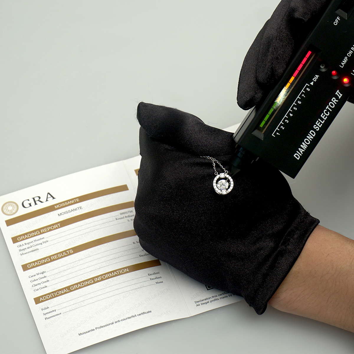 S925 1ct Round Synthetic Moissanite Flickering Halo Pendant Necklace Birthday Mother's Day Gifts