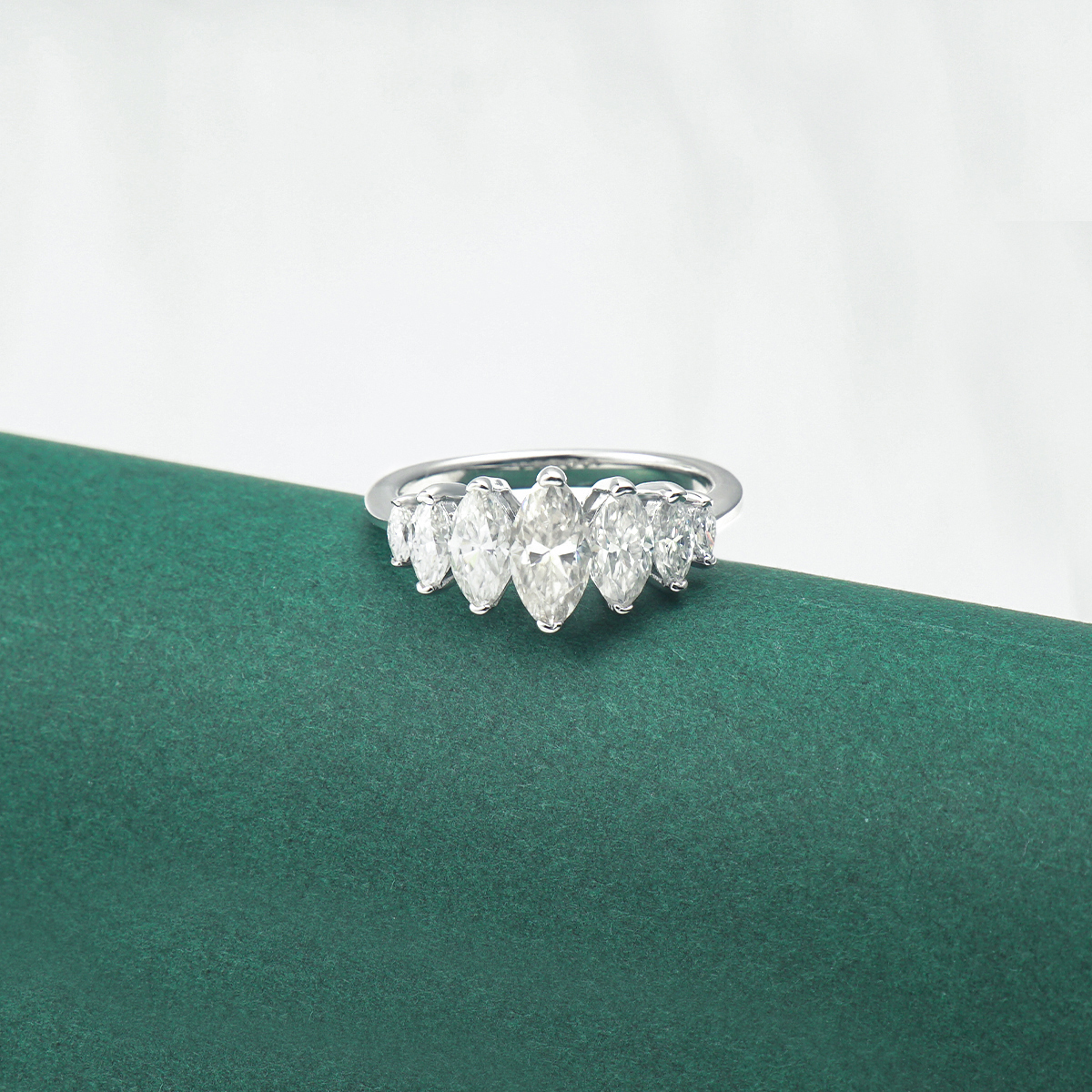 2.8ct Marquise Synthetic Moissanite Horse Eye Ring S925