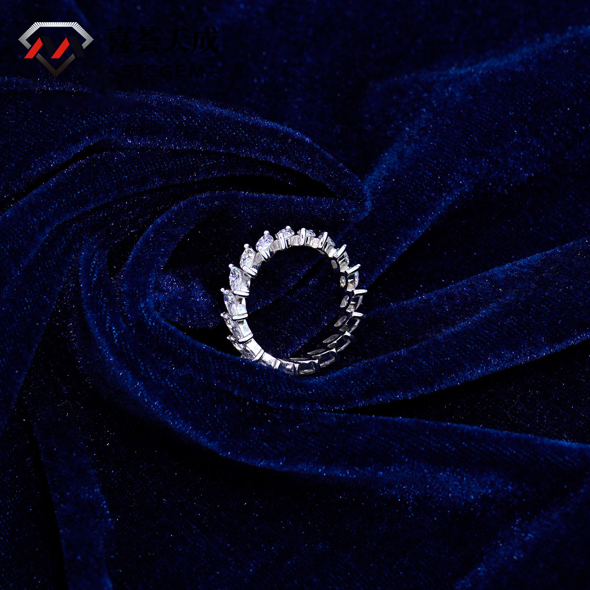 4.8ct S925 Marquise Synthetic Moissanite Eternity Band