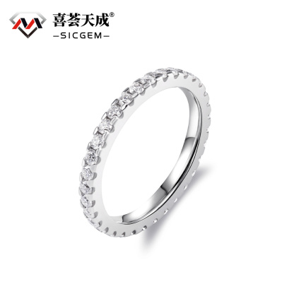 S925 VVS D Color Synthetic Moissanite Eternity Ring Band Anniversary Mother's Day Gifts For Women Men