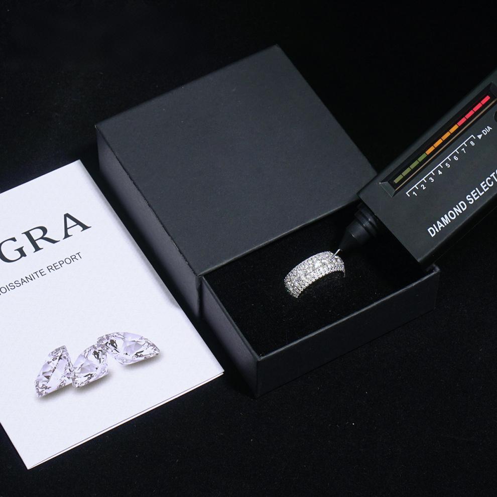 CZ Moissanite Diamond Ring White Gold