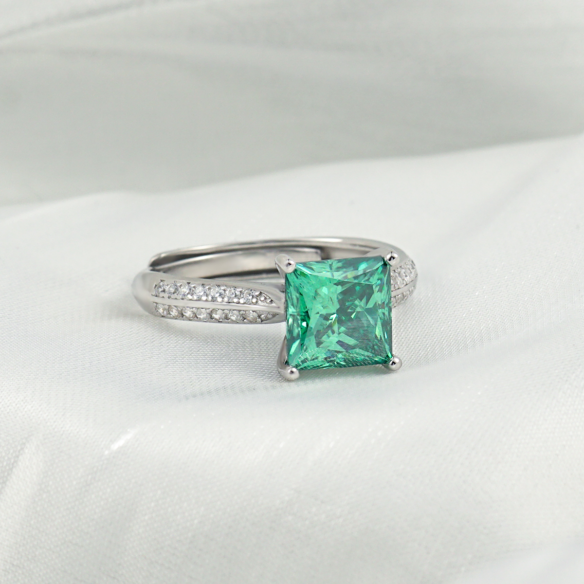 2ct S925 Princess Synthetic Moissanite Solitaire Ring