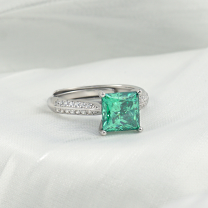 2ct S925 Princess Synthetic Moissanite Solitaire Ring