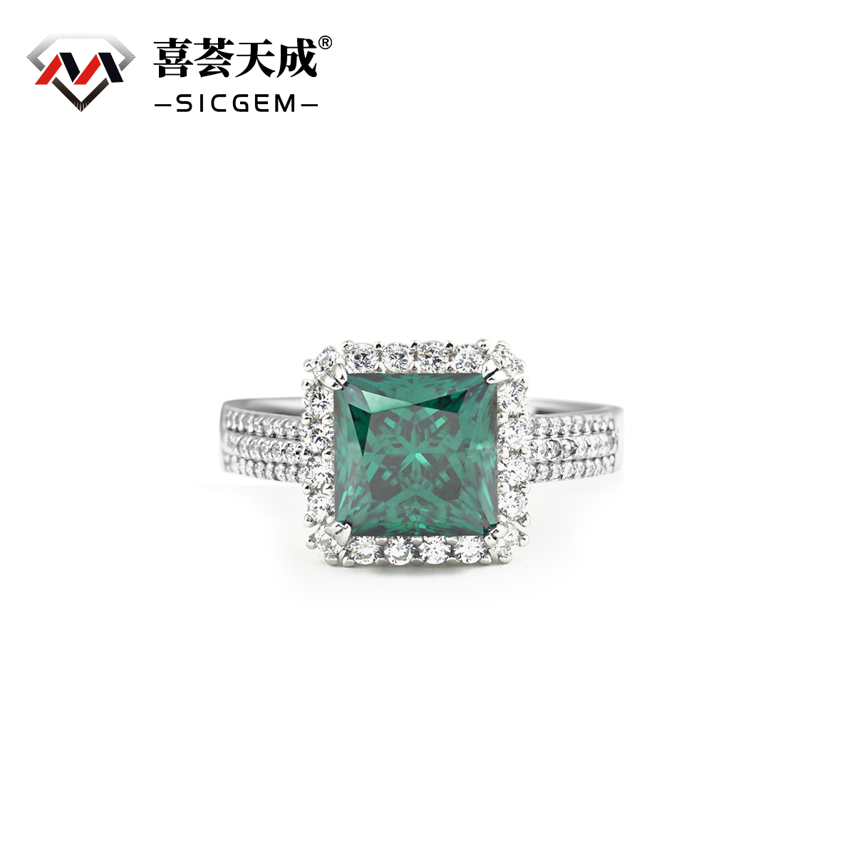 2.5ct Asscher Synthetic Moissanite Elegant Square Ring S925